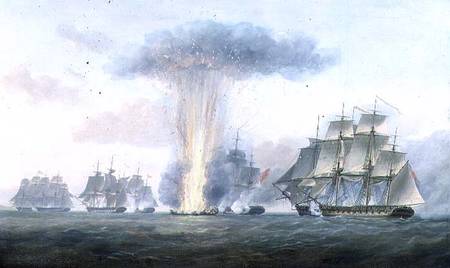 H.M.S. 'Lively' capturing the Spanish frigate 'Clara' off Cape St. Mary à Nicholas Pocock