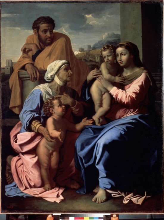The Holy Family with John the Baptist and Saint Elizabeth à Nicolas Poussin