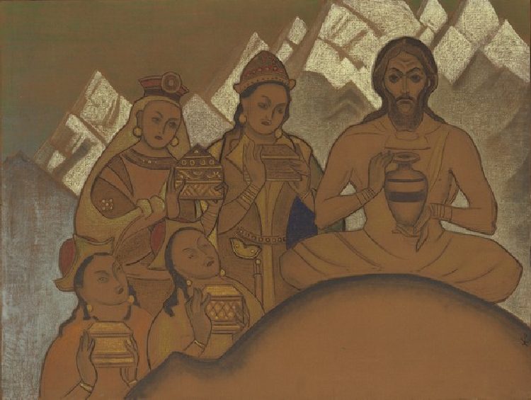 Die heilige Gabe. Aus der Serie Sikkim à Nikolai Konstantinow. Roerich