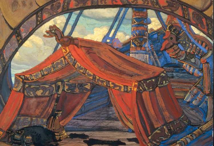 Tristan und Isolde Bühnenbildentwurf zum 1. Akt à Nikolai Konstantinow. Roerich