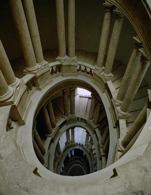 The 'Palazzetto' (Little Palace) detail of the spiral staircase seen from above, designed by Ottavia à 