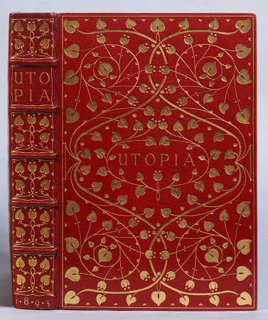 A Crushed Red Levant Morocco Gilt Binding Of Utopia By Sir Thomas More à 