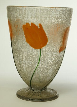 A Daum Art Deco Marquetry And Applied Vase à 