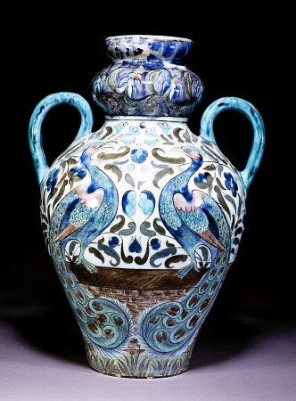 A Large Iznic Vase Designed By William De Morgan (1839-1917), Decorated In The Damascus Manner With à 