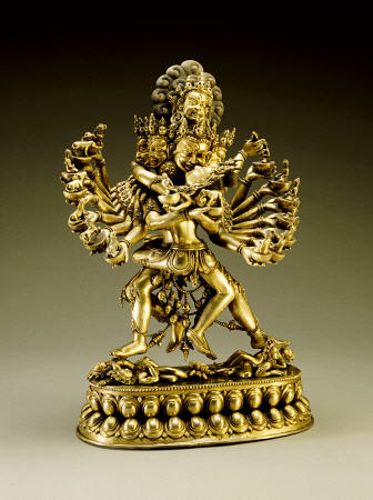 A Large Sino-Tibetan Gilt-Bronze Figure Of Yi-Dam Hevajra à 