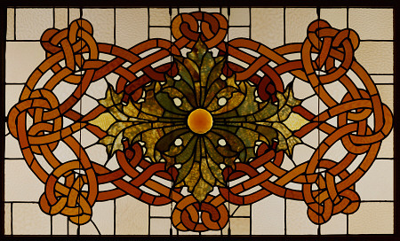 A Leaded Glass Skylight Panel Designed By Adler & Sullivan For The Theatre Of The Auditorium Buildin à 