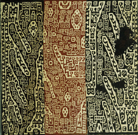 A Rare Huari Cotton Textile Resist-Dyed With Erratic Geometric Motifs à 