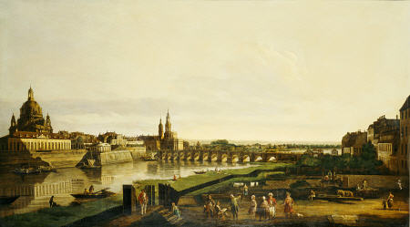 A View Of Dresden From The Right Bank Of The River Elbe Above The Augustusbrucke à 