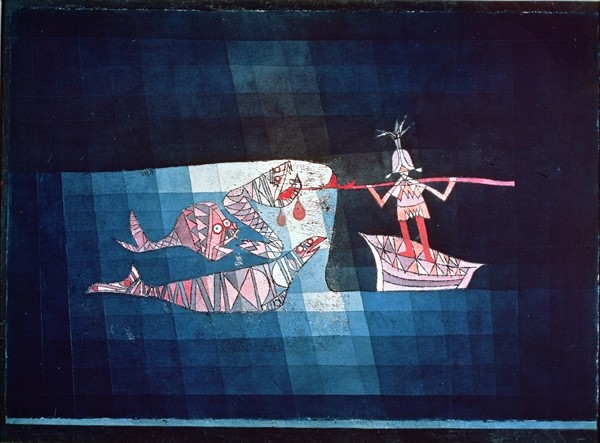 Battle scene from the comic fantastic opera ''The Seafarer'', 1923 (no 123) (oil transfer, pencil, w à 