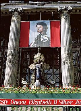 Banner celebrating Queen Elizabeth IIs Silver Jubilee in 1977