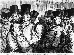 Sortie Theatre / Grav. d''ap.H.Daumier
