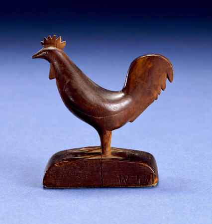 Carved Figure Of A Rooster à 