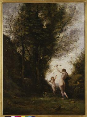 C. Corot, Nymphe jouant avec un Amour