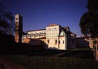 Exterior view of the church with the campanile, partly designed by Guidetto da Como (fl.1244-57) (ph