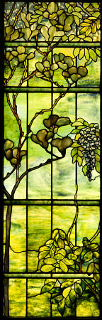 Fine Leaded Glass Triptych Window (Left Panel) à 