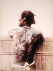 Japanese Bridegroom's Tattoos, c.1880 (photo)