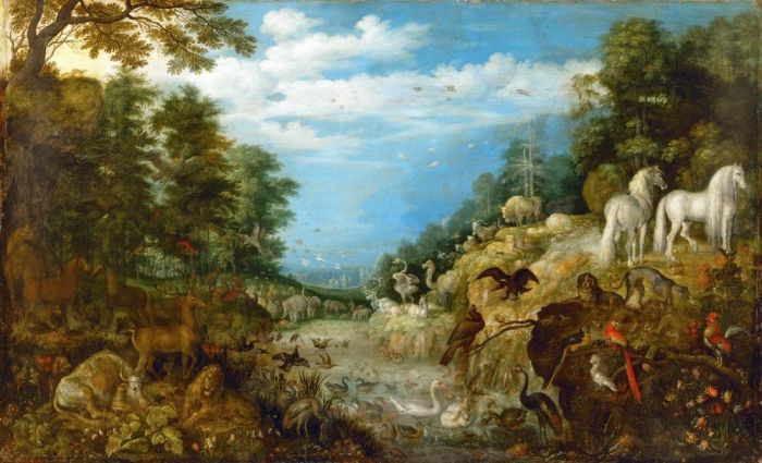 Landscape with animals. à 