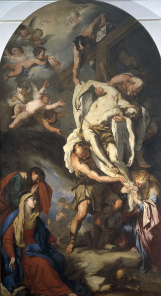 L.Giordano / Deposition fr.Cross /c.1653 - Luca Giordano en reproduction  imprimée ou copie peinte à l\'huile sur toile