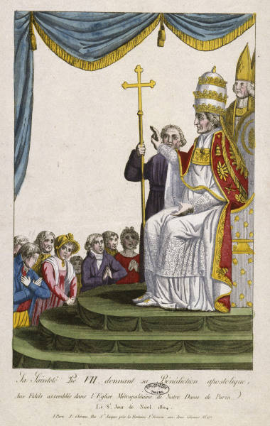 Pape Pie VII / Benediction 1804 / Grav. à 