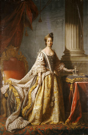 Portrait Of Queen Charlotte (1744-1818), Wife Of King George III, Full Length In Robes Of State à 