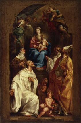 P.Batoni / Vierge a l''Enfant et saints