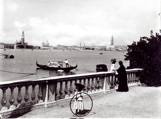Panoramic view from the Giardini Pubblici (b/w photo) à 