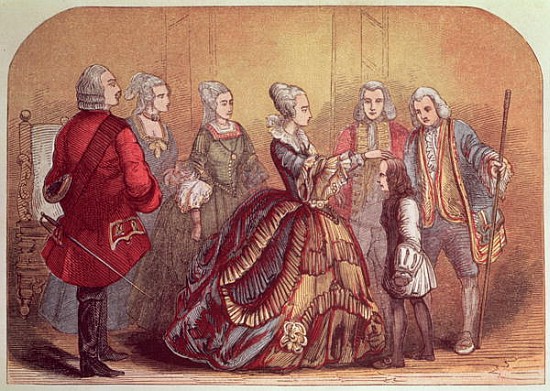 Queen Anne touching Dr. Johnson, when a boy, to cure him of Scrofula or ''King''s Evil'' à 
