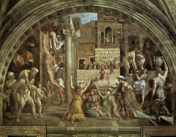 Raphael / The fire in the Borgo / c.1514 à 