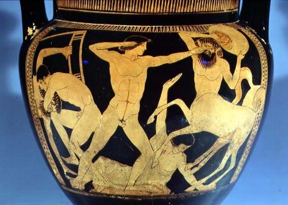 Red-figure vase depicting the battle bet -