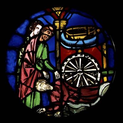 Scene from the Old Testament, 13th century (stained glass) à 