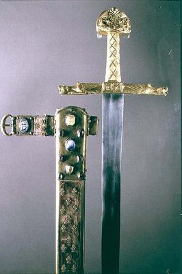 Sword with sheath, said to have belonged to Charlemagne (747-814) (gold set with precious stones) à 