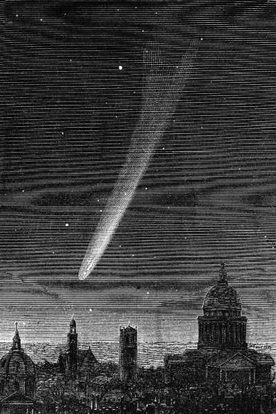 The great comet seen in Paris October 17, 1882, engraving by P. Fouche à 
