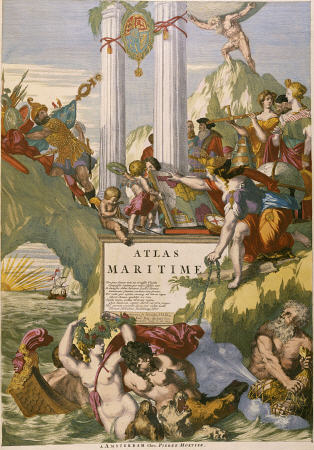 Title Page Engraving From Le Neptune Francois, Maritime Atlas à 