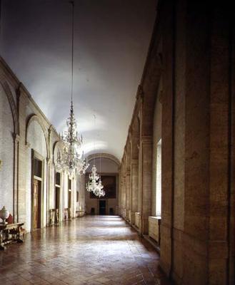 The main corridor of the piano nobile, designed by Antonio da Sangallo the Younger (1483-1546) Miche à 
