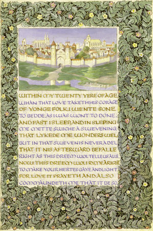 Unfinished Calligraphic And Illuminated Manuscript Of Geoffrey Chaucer''s ''The Romaunt Of The Rose' à 