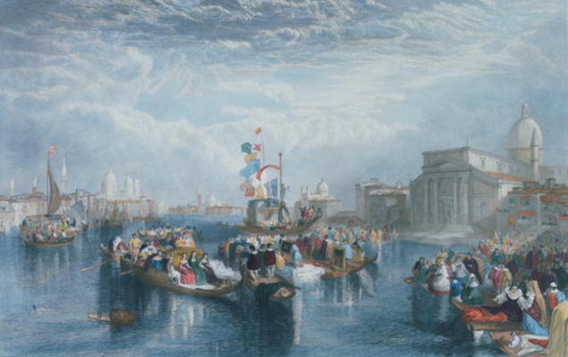 Venice, by J.T. Willmore, pub. by the Art Union of London, 1858 (hand coloured engraving) à 