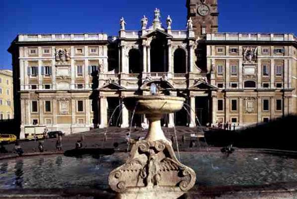View of the church and the fountain designed by Carlo Maderno (1556-1629) (photo) à 