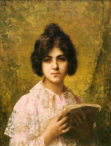 Young Woman Holding A Book à 