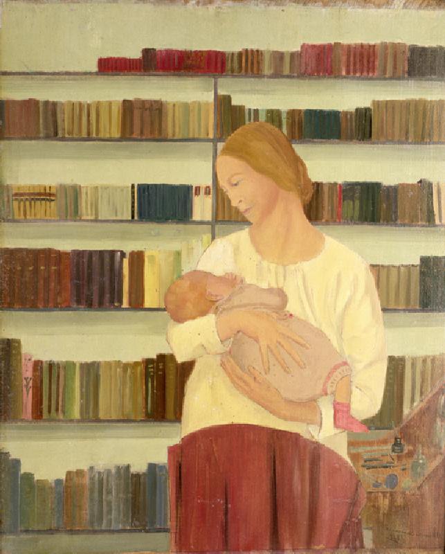 Yvonne with Vincent at Ten Weeks, 1919 (oil on panel) à Nora Summers