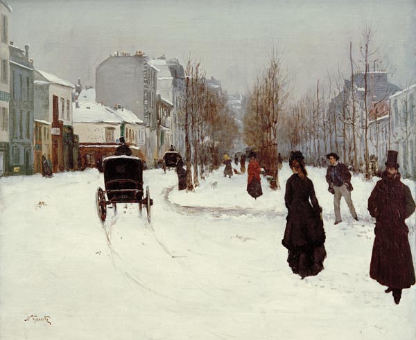 Le Boulevard de Clichy par temps de neige à Norbert Goeneutte