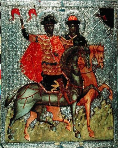 St. Boris and St. Gleb Mounted à École de Novgorod