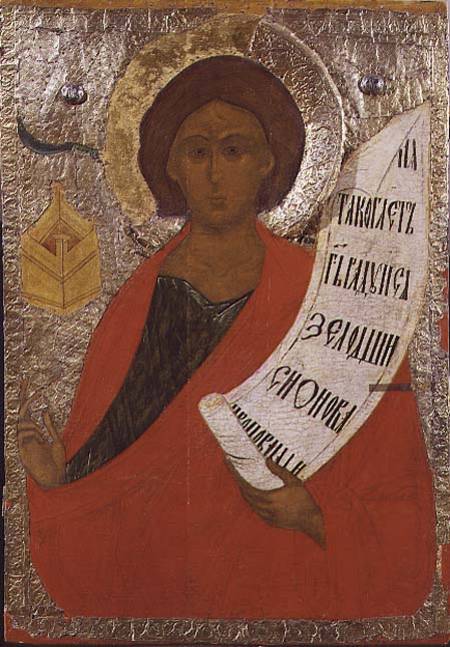 The Holy Prophet Zacharias, Russian icon from an iconostasis in the Antoniev Monastery à École de Novgorod