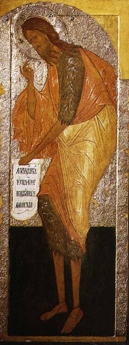 St. John the Forerunner, Russian icon from an iconostasis in the Antoniev Monastery à École de Novgorod
