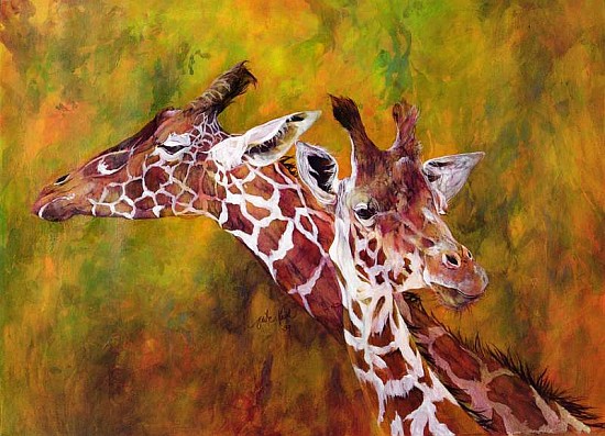 Giraffe, 1997 (acrylic and pencil crayon on paper)  à Odile  Kidd