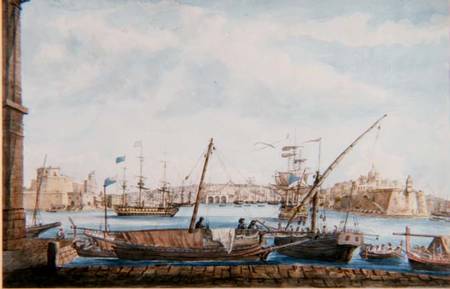 View of the Harbour of the Gallies from Valetta Side à of Tolcross Weir