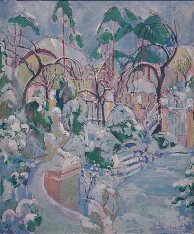 Garden with Snow à Oskar Moll