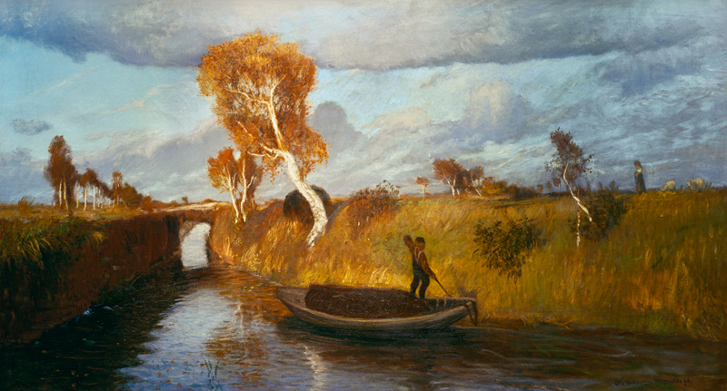 Bridge in the Moor (Autumn) à Otto Modersohn
