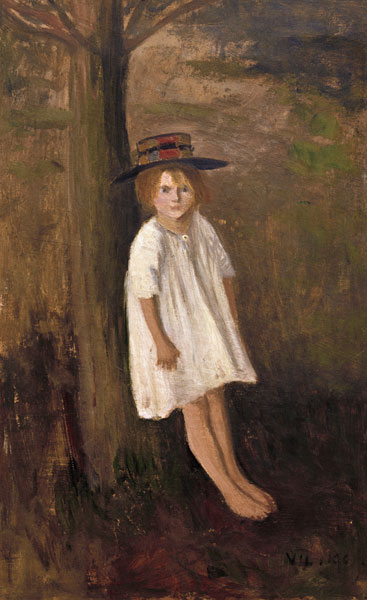 Mädchen mit Hut à Otto Modersohn