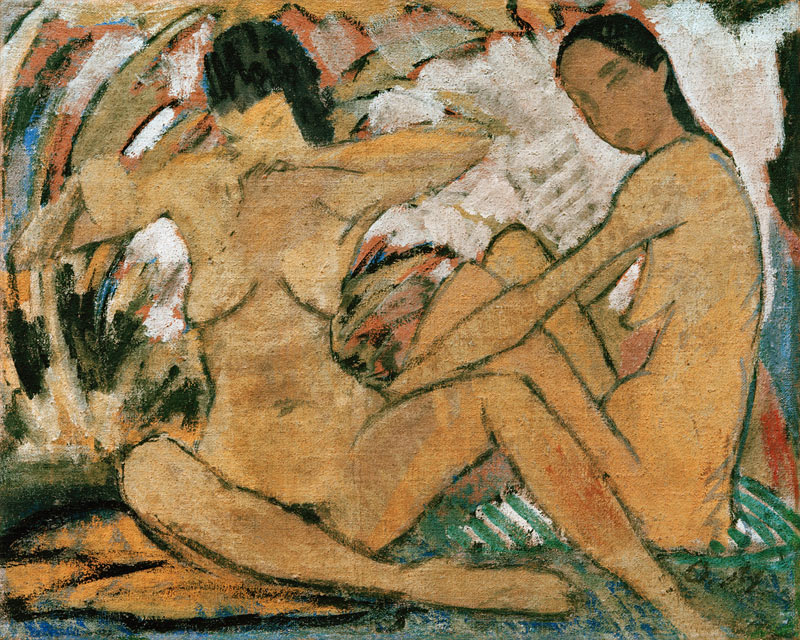 Two Women Sitting à Otto Mueller