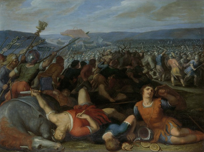 The Batavians Defeating the Romans on the Rhine à Otto van Veen